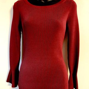 Red Michael Kors Bell Sleeve Sweater